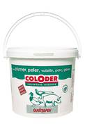 Colophane en poudre (résine de pins des Landes)
Facilite le plumage des volailles et gibiers et le pelage des procs et des sangliers.
Saupoudrer l’animal avant trempage, en refroidissant, le Coloder se solidifie.
Les plumes et les poils se détachent facilement et laisse l’animal parfaitement propre.
