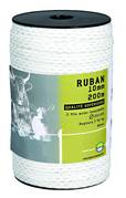 RUBAN ELECTRIQUE BLANC 20 MM
BOBINE DE 200 M
Pour chevaux, chèvres, moutons, cochons
Ruban électrique 20 mm : 5 fils inox 20/100
Conductivité : 4,56 Ohms/m
Résistance rupture : 125 kg
