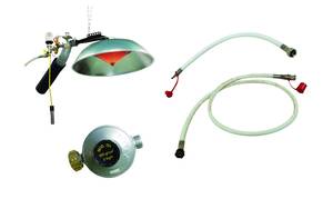 KIT CHAUFFAGE INFRACONIC MATIC 1500 W Volailles 

Un kit Chauffage de qualité professionnelle prêt à l’emploi !!!
Kits complets à brancher sur une bouteille propane. Ils sont composés d’un radiant Infraconic Matic avec régulation thermostatique, sonde de 1,25 m et kit filtrant, de 2,50 m de tuyau normalisé avec coupleur rapide et d’un détendeur fixe 300 mbar.

Radiant Basse pression
Gaz : Propane
Régulation thermostatique Individuelle
Equipé d'une sonde gainée de 1m25
Technologie double injection
Système breveté

Puissance : 430 à 1450 W
Pour 300 à 400 poussins
Consommation : 31 à 105 g / heure