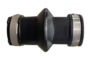 Raccord soufflet pour tube carré 22x22 avec 2 colliers inox