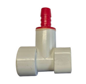 Té pour bout de ligne pipette

Tétine rouge sur le dessus pour raccorder le tuyau de niveau d'eau diamètre 16 mm

Modèle à raccorder directement sur le tube carré d'un côté 
Pas de vis en 3/4" de l'autre côté pour assembler la vanne de purge en 3/4" - 22 mm référence M08 03 609008