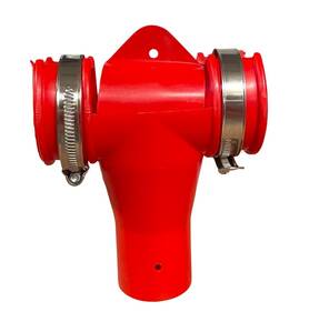 Té + trappe sortie Ø 50 mm pour 
vis aérienne de 60 mm compris 2 colliers de serrage