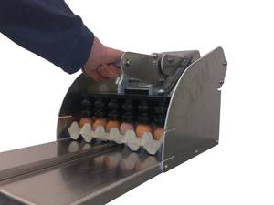 Machine à tamponner FARMLINE EGG30AV

Sur ce modèle AV, le chargement de l'avéoles est frontal

Cette machine à tamponner manuelle est très facile à utiliser et très efficace pour le marquage de vos oeufs
La machine à tamponner les oeufs fonctionne sans électricité.
Très bonne qualité de marquage, vos 30 oeufs sont tamponnés simultanément d'une simple pression sur la poignée, vous procurant ainsi un gain de temps considérable.

Marquage des oeufs à l'encre alimentaire
Equipé d'un réservoir encreur, niveau d'encre visible
Fourni avec 2 bouteilles d'encre (50ml).

Marquage sur 3 lignes :
Ligne 1 : 3 caractères (exemple 1FR)
Ligne 2 : 8 caractères (exemple : Plein air)
Ligne 3 : 5 caractères (exemple : 07556)

Livré avec votre numéro d'élevage (livraison sous 8-10 jours)

Machine très robuste fabrication tout inox

Le tampon manuel sert uniquement à marquer le numéro d’élevage sur les oeufs

Attention : ce tampon ne date pas les oeufs
