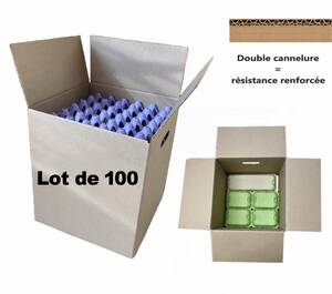 Caisse en carton pour le transport des alvéoles par lot de 100.
Peut contenir 6 alvéoles, soit 180 oeufs, en préservant le passage des mains dans l'encoche pour faciliter la prise en main lors du transport.

- Qualité: carton double cannelure pour assurer une résistance renforcée.
- Poignée semi-découpée

- 31 x 31 x 37(h) cm
- Poids: 0.5 kg / pièce