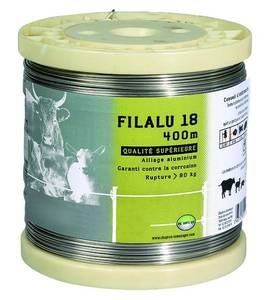 FIL ALU 1,8 MM 
BOBINE DE 400 M
Alliage aluminium
Haute conductivité
Anti-corrosion
Résistance : 0,016 Ohms/m
Résistance rupture : 80 kg/mm2