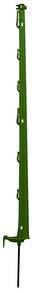 Piquet plastique Vert 1,05 m (10 pièces)
Système Blocfil qui permet la fixationn du fil de clôture à terre en un quart de tour
7 isolateurs

Partie à planter : 20 cm
Partie hors-sol : 85 cm