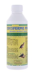 COCCIFERME FORT

Spécialiste de l'alimentation et de la santé de la volaille fermière GAMIFERME a conçu COCCIFERME FORT, un supplément nutritionnel liquide conforme élevage Bio Label.
Un complément alimentaire pour toute la volaille fermière : canards, gibiers, poulets, oies, pintades, dindes, pigeons, petites volailles, canetons, pintadeaux, poussins, lapins, lièvres...

 			
DESTINATION DE COCCIFERME FORT

Canards, gibiers, poulets, oies, pintades, dindes, pigeons, petites volailles, canetons, pintadeaux, poussins, lapins, lièvres...

OBJECTIFS NUTRITIONNELS  DE COCCIFERME FORT

• Phase critique de la croissance
• Réduction des réactions au stress propices au développement des Coccidides.

EMPLOI  DE COCCIFERME FORT
 	
A diluer dans l'eau de boisson pendant 7 jours à raison de 1 cuill. à café ou 1 bouchon pour un litre d'eau de boisson.
Pour animaux de 1 jours :
1ère distribution entre le 10ième et le 15ième jour, puis renouveler toutes les 3 semaines
Pour animaux de 4 à 5 semaines : 
1ère distribution à l'entrée, puis renouveler toutes les 3 semaines.
Avant la mise en parcours exterieurs et renouveler toutes les 3 semaines.
 	 	 	 
COMPOSITION  DE COCCIFERME FORT

Vit. A, Vit.E,Oligo éléments extrait de plantes aromatiques et apéritives (Thym, Romarin, Genèvrier, Citron, Quinquina).

TENEUR GARANTIE  DE COCCIFERME FORT
 	
Phosphore............................................ 0,05 %
humidité.............................................. 97 %
Cendres.............................................. 1,5 %
Ca.............................................. 0.1 %
Sodium............................................. 0,1 %
Maganèse.......................................200 mg/l
Cuivre........................................ 200 mg/l
Zinc....................................... 150 mg/l
 
 	 	 	 
PRESENTATION  DE COCCIFERME FORT
 	
Flacon de 300 ml