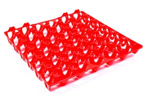 ALVEOLE ET CAISSE PLASTIQUE - alveole plastique 30 oeufs rouge